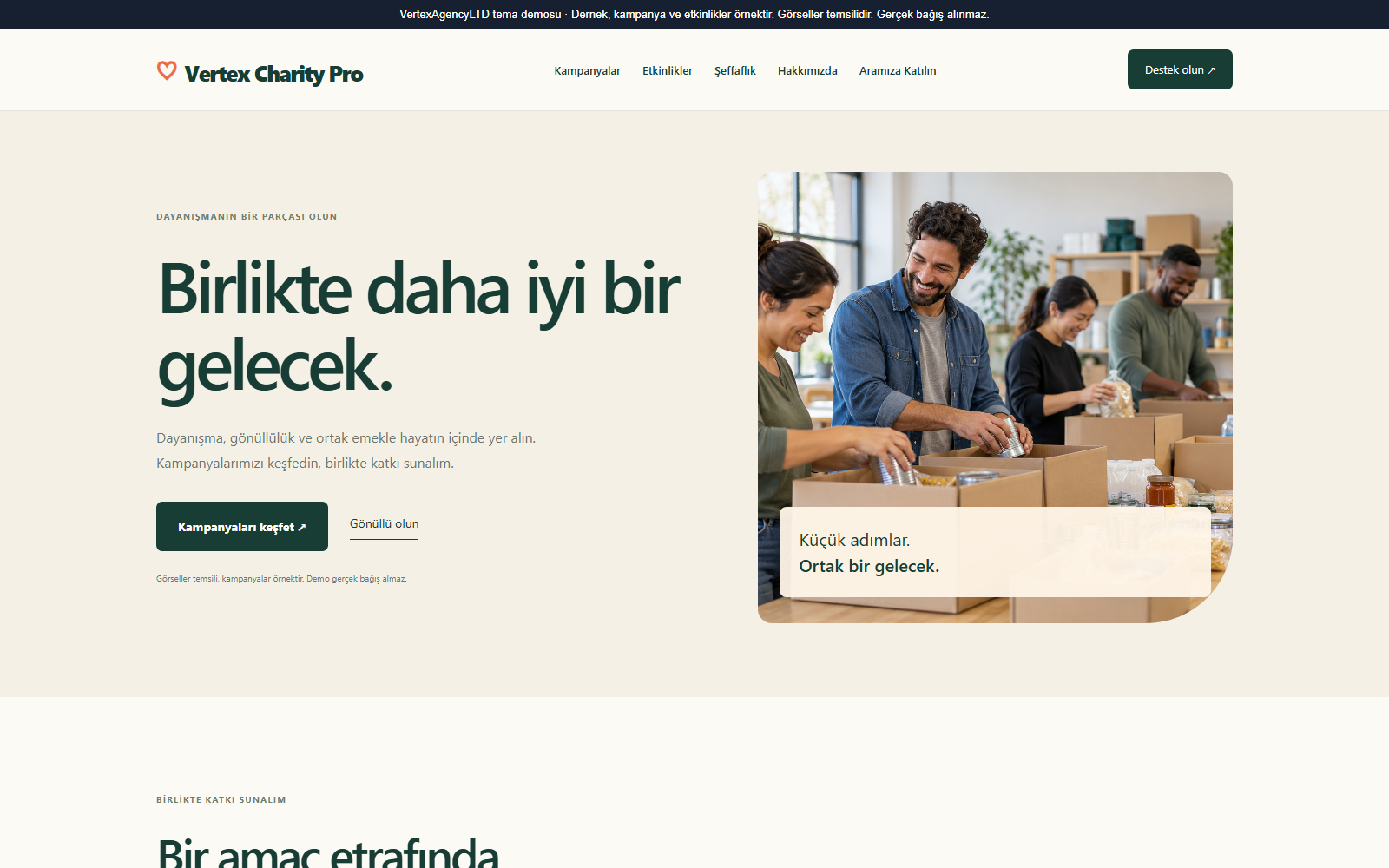 Vertex Charity Pro – Gelişmiş Dernek ve Gönüllülük WordPress Teması