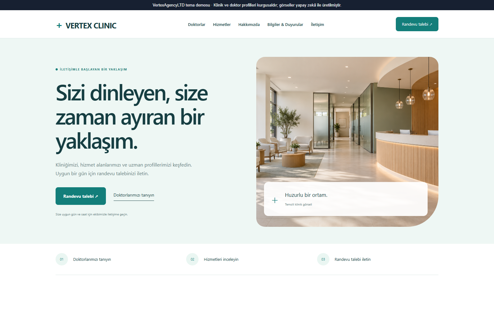Vertex Clinic – Doktor ve Klinik WordPress Teması